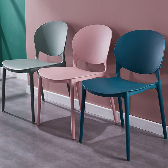 Scandinavian Plastic Dining Side Chair Open Back Matte Finish Dining Chair Clearhalo ' kitchen&dining_furn' 'Dining Chairs' 'Dining Tables & Seating' 'dining_chair' 'furn' 'furn_dining_chair' 'Furniture' 'furniture_dining_chair' 'Kitchen & Dining Furniture' 'kitchen' 3872253