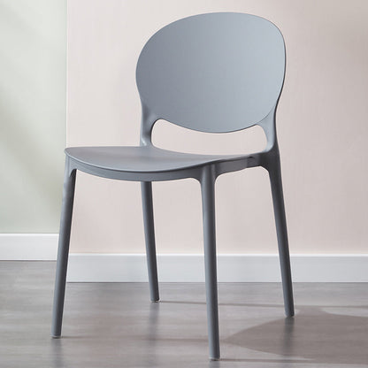 Scandinavian Plastic Dining Side Chair Open Back Matte Finish Dining Chair Grey 1 Piece Clearhalo ' kitchen&dining_furn' 'Dining Chairs' 'Dining Tables & Seating' 'dining_chair' 'furn' 'furn_dining_chair' 'Furniture' 'furniture_dining_chair' 'Kitchen & Dining Furniture' 'kitchen' 3872254