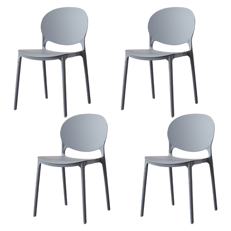 Scandinavian Plastic Dining Side Chair Open Back Matte Finish Dining Chair Grey 4 Piece Set Clearhalo ' kitchen&dining_furn' 'Dining Chairs' 'Dining Tables & Seating' 'dining_chair' 'furn' 'furn_dining_chair' 'Furniture' 'furniture_dining_chair' 'Kitchen & Dining Furniture' 'kitchen' 3872258