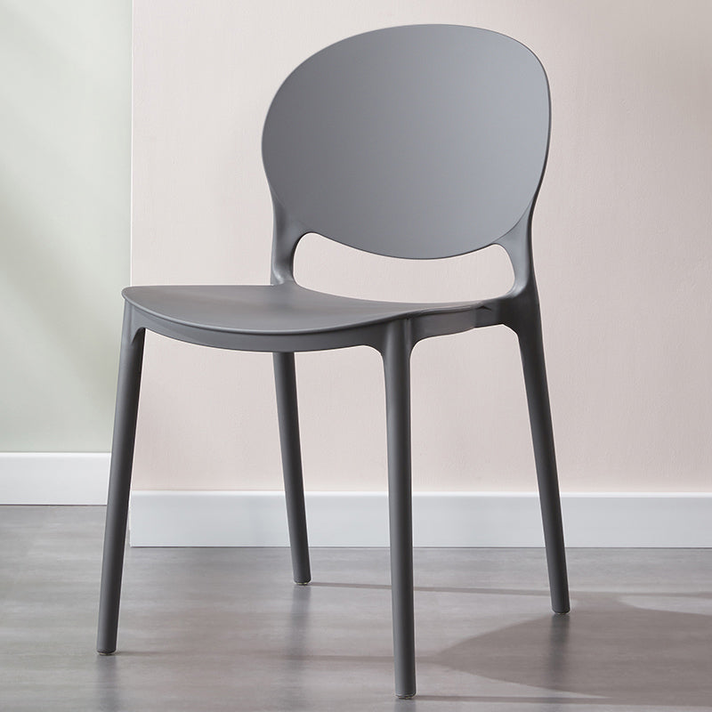 Scandinavian Plastic Dining Side Chair Open Back Matte Finish Dining Chair Dark Gray 1 Piece Clearhalo ' kitchen&dining_furn' 'Dining Chairs' 'Dining Tables & Seating' 'dining_chair' 'furn' 'furn_dining_chair' 'Furniture' 'furniture_dining_chair' 'Kitchen & Dining Furniture' 'kitchen' 3872260