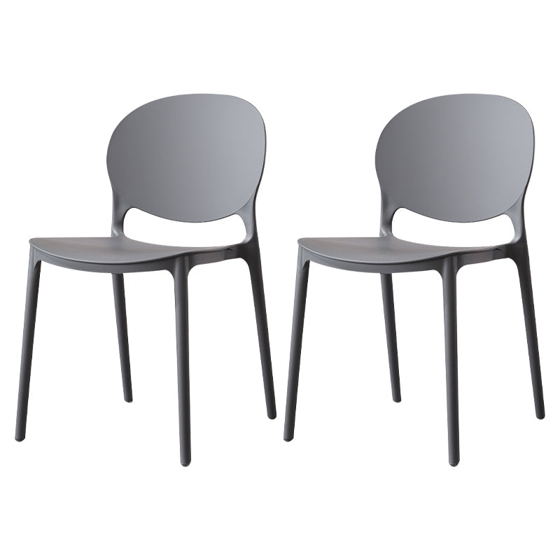 Scandinavian Plastic Dining Side Chair Open Back Matte Finish Dining Chair Dark Gray 2 Piece Set Clearhalo ' kitchen&dining_furn' 'Dining Chairs' 'Dining Tables & Seating' 'dining_chair' 'furn' 'furn_dining_chair' 'Furniture' 'furniture_dining_chair' 'Kitchen & Dining Furniture' 'kitchen' 3872262