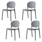 Scandinavian Plastic Dining Side Chair Open Back Matte Finish Dining Chair Dark Gray 4 Piece Set Clearhalo ' kitchen&dining_furn' 'Dining Chairs' 'Dining Tables & Seating' 'dining_chair' 'furn' 'furn_dining_chair' 'Furniture' 'furniture_dining_chair' 'Kitchen & Dining Furniture' 'kitchen' 3872263