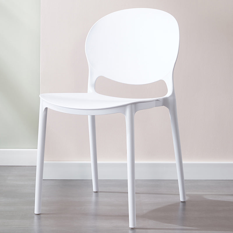 Scandinavian Plastic Dining Side Chair Open Back Matte Finish Dining Chair White 1 Piece Clearhalo ' kitchen&dining_furn' 'Dining Chairs' 'Dining Tables & Seating' 'dining_chair' 'furn' 'furn_dining_chair' 'Furniture' 'furniture_dining_chair' 'Kitchen & Dining Furniture' 'kitchen' 3872265