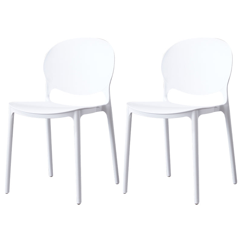 Scandinavian Plastic Dining Side Chair Open Back Matte Finish Dining Chair White 2 Piece Set Clearhalo ' kitchen&dining_furn' 'Dining Chairs' 'Dining Tables & Seating' 'dining_chair' 'furn' 'furn_dining_chair' 'Furniture' 'furniture_dining_chair' 'Kitchen & Dining Furniture' 'kitchen' 3872266