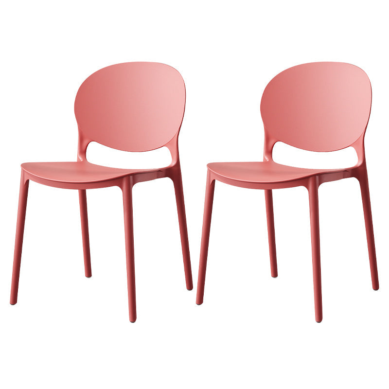 Scandinavian Plastic Dining Side Chair Open Back Matte Finish Dining Chair Red 2 Piece Set Clearhalo ' kitchen&dining_furn' 'Dining Chairs' 'Dining Tables & Seating' 'dining_chair' 'furn' 'furn_dining_chair' 'Furniture' 'furniture_dining_chair' 'Kitchen & Dining Furniture' 'kitchen' 3872269
