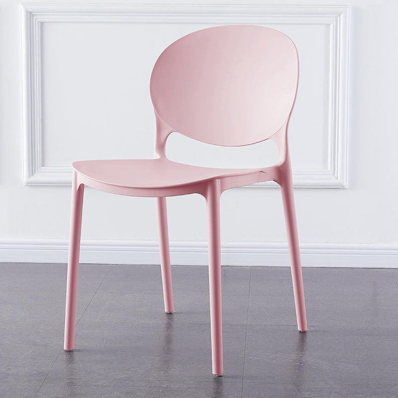 Scandinavian Plastic Dining Side Chair Open Back Matte Finish Dining Chair Pink 1 Piece Clearhalo ' kitchen&dining_furn' 'Dining Chairs' 'Dining Tables & Seating' 'dining_chair' 'furn' 'furn_dining_chair' 'Furniture' 'furniture_dining_chair' 'Kitchen & Dining Furniture' 'kitchen' 3872271