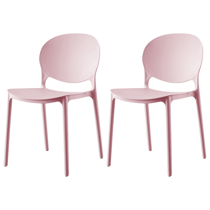 Scandinavian Plastic Dining Side Chair Open Back Matte Finish Dining Chair Pink 2 Piece Set Clearhalo ' kitchen&dining_furn' 'Dining Chairs' 'Dining Tables & Seating' 'dining_chair' 'furn' 'furn_dining_chair' 'Furniture' 'furniture_dining_chair' 'Kitchen & Dining Furniture' 'kitchen' 3872272