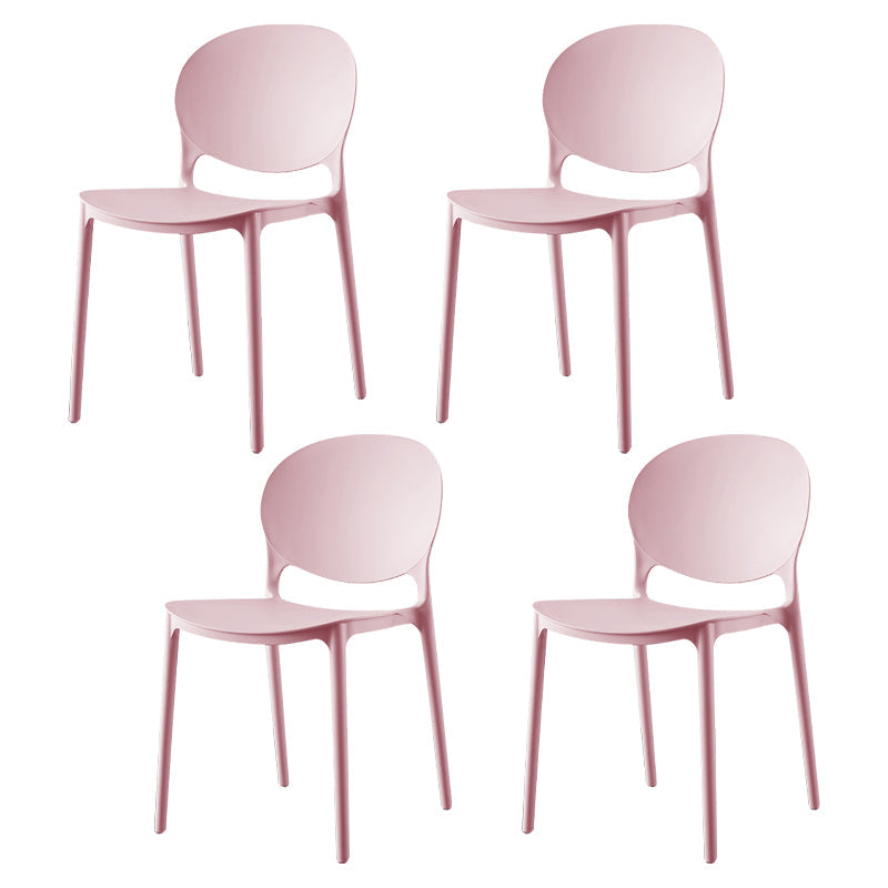 Scandinavian Plastic Dining Side Chair Open Back Matte Finish Dining Chair Pink 4 Piece Set Clearhalo ' kitchen&dining_furn' 'Dining Chairs' 'Dining Tables & Seating' 'dining_chair' 'furn' 'furn_dining_chair' 'Furniture' 'furniture_dining_chair' 'Kitchen & Dining Furniture' 'kitchen' 3872273