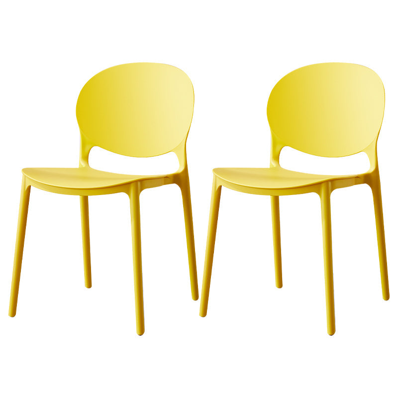 Scandinavian Plastic Dining Side Chair Open Back Matte Finish Dining Chair Yellow 2 Piece Set Clearhalo ' kitchen&dining_furn' 'Dining Chairs' 'Dining Tables & Seating' 'dining_chair' 'furn' 'furn_dining_chair' 'Furniture' 'furniture_dining_chair' 'Kitchen & Dining Furniture' 'kitchen' 3872275