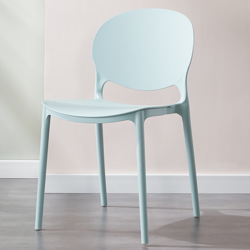 Scandinavian Plastic Dining Side Chair Open Back Matte Finish Dining Chair Light Blue 1 Piece Clearhalo ' kitchen&dining_furn' 'Dining Chairs' 'Dining Tables & Seating' 'dining_chair' 'furn' 'furn_dining_chair' 'Furniture' 'furniture_dining_chair' 'Kitchen & Dining Furniture' 'kitchen' 3872283