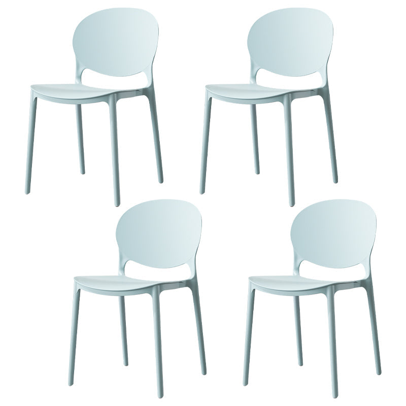 Scandinavian Plastic Dining Side Chair Open Back Matte Finish Dining Chair Light Blue 4 Piece Set Clearhalo ' kitchen&dining_furn' 'Dining Chairs' 'Dining Tables & Seating' 'dining_chair' 'furn' 'furn_dining_chair' 'Furniture' 'furniture_dining_chair' 'Kitchen & Dining Furniture' 'kitchen' 3872285