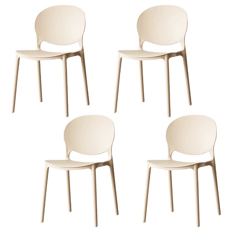 Scandinavian Plastic Dining Side Chair Open Back Matte Finish Dining Chair Camel 4 Piece Set Clearhalo ' kitchen&dining_furn' 'Dining Chairs' 'Dining Tables & Seating' 'dining_chair' 'furn' 'furn_dining_chair' 'Furniture' 'furniture_dining_chair' 'Kitchen & Dining Furniture' 'kitchen' 3872294