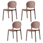 Scandinavian Plastic Dining Side Chair Open Back Matte Finish Dining Chair Coffee 4 Piece Set Clearhalo ' kitchen&dining_furn' 'Dining Chairs' 'Dining Tables & Seating' 'dining_chair' 'furn' 'furn_dining_chair' 'Furniture' 'furniture_dining_chair' 'Kitchen & Dining Furniture' 'kitchen' 3872297