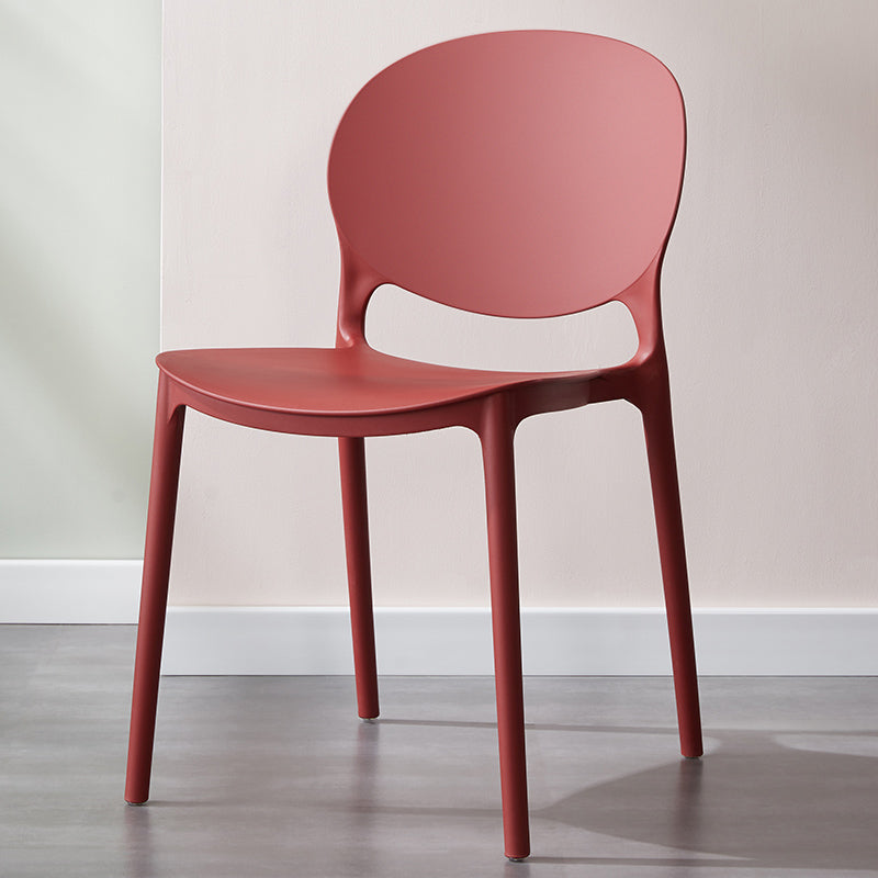 Scandinavian Plastic Dining Side Chair Open Back Matte Finish Dining Chair Burgundy 1 Piece Clearhalo ' kitchen&dining_furn' 'Dining Chairs' 'Dining Tables & Seating' 'dining_chair' 'furn' 'furn_dining_chair' 'Furniture' 'furniture_dining_chair' 'Kitchen & Dining Furniture' 'kitchen' 3872298