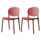 Scandinavian Plastic Dining Side Chair Open Back Matte Finish Dining Chair Burgundy 2 Piece Set Clearhalo ' kitchen&dining_furn' 'Dining Chairs' 'Dining Tables & Seating' 'dining_chair' 'furn' 'furn_dining_chair' 'Furniture' 'furniture_dining_chair' 'Kitchen & Dining Furniture' 'kitchen' 3872299