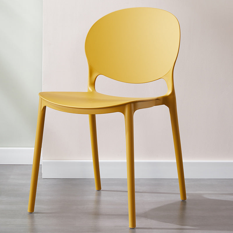 Scandinavian Plastic Dining Side Chair Open Back Matte Finish Dining Chair Ginger 1 Piece Clearhalo ' kitchen&dining_furn' 'Dining Chairs' 'Dining Tables & Seating' 'dining_chair' 'furn' 'furn_dining_chair' 'Furniture' 'furniture_dining_chair' 'Kitchen & Dining Furniture' 'kitchen' 3872301