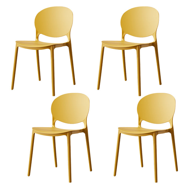 Scandinavian Plastic Dining Side Chair Open Back Matte Finish Dining Chair Ginger 4 Piece Set Clearhalo ' kitchen&dining_furn' 'Dining Chairs' 'Dining Tables & Seating' 'dining_chair' 'furn' 'furn_dining_chair' 'Furniture' 'furniture_dining_chair' 'Kitchen & Dining Furniture' 'kitchen' 3872303