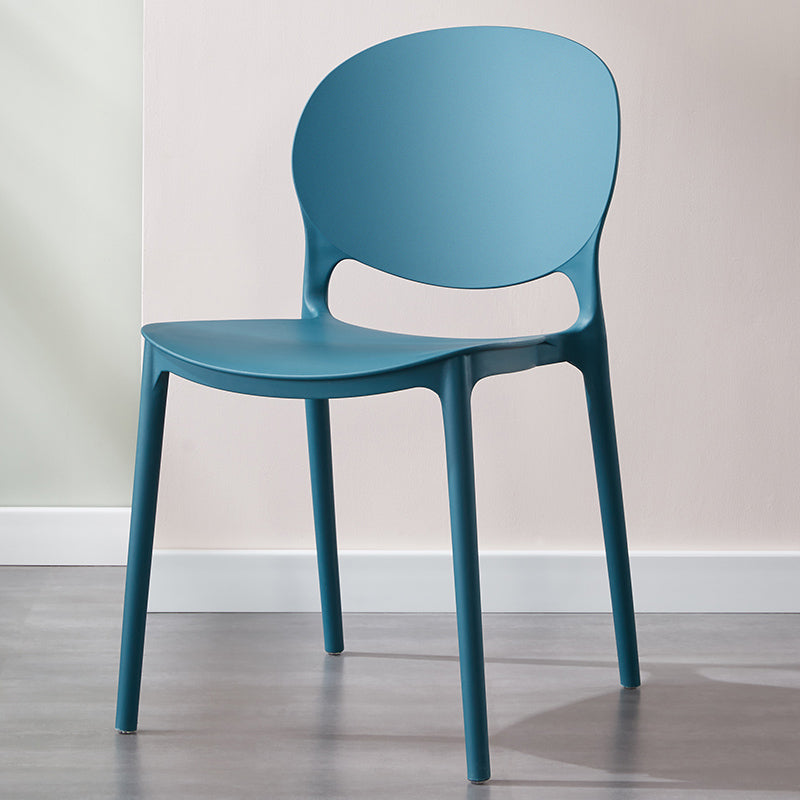 Scandinavian Plastic Dining Side Chair Open Back Matte Finish Dining Chair Peacock Blue 1 Piece Clearhalo ' kitchen&dining_furn' 'Dining Chairs' 'Dining Tables & Seating' 'dining_chair' 'furn' 'furn_dining_chair' 'Furniture' 'furniture_dining_chair' 'Kitchen & Dining Furniture' 'kitchen' 3872304