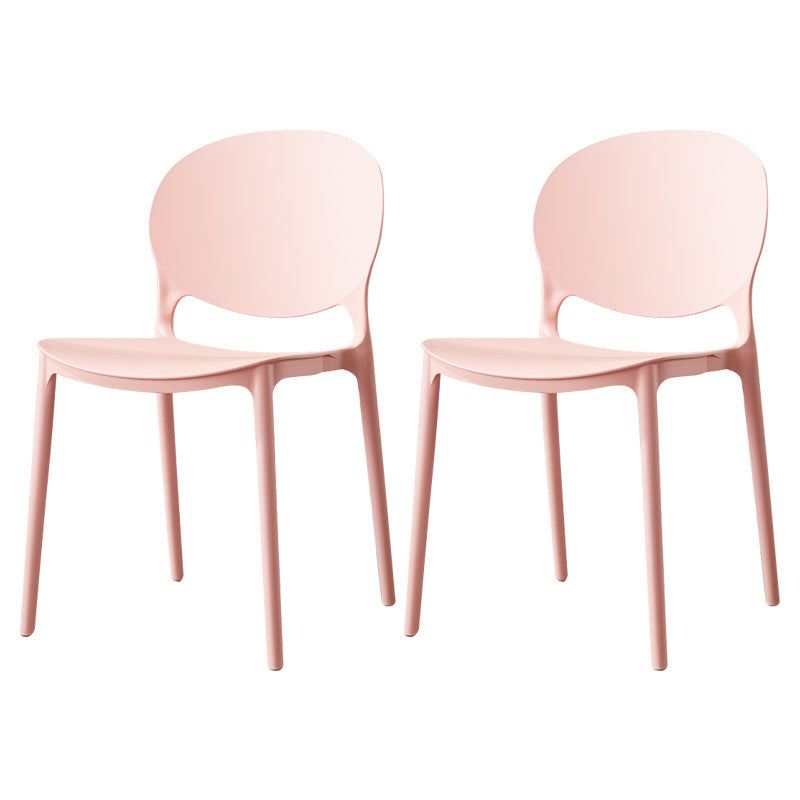 Scandinavian Plastic Dining Side Chair Open Back Matte Finish Dining Chair Light Pink 2 Piece Set Clearhalo ' kitchen&dining_furn' 'Dining Chairs' 'Dining Tables & Seating' 'dining_chair' 'furn' 'furn_dining_chair' 'Furniture' 'furniture_dining_chair' 'Kitchen & Dining Furniture' 'kitchen' 3872311