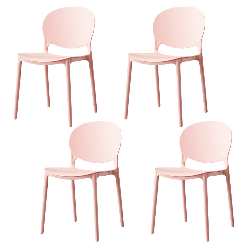 Scandinavian Plastic Dining Side Chair Open Back Matte Finish Dining Chair Light Pink 4 Piece Set Clearhalo ' kitchen&dining_furn' 'Dining Chairs' 'Dining Tables & Seating' 'dining_chair' 'furn' 'furn_dining_chair' 'Furniture' 'furniture_dining_chair' 'Kitchen & Dining Furniture' 'kitchen' 3872312