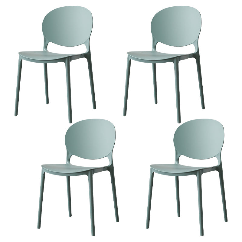 Scandinavian Plastic Dining Side Chair Open Back Matte Finish Dining Chair Pea Green 4 Piece Set Clearhalo ' kitchen&dining_furn' 'Dining Chairs' 'Dining Tables & Seating' 'dining_chair' 'furn' 'furn_dining_chair' 'Furniture' 'furniture_dining_chair' 'Kitchen & Dining Furniture' 'kitchen' 3872315