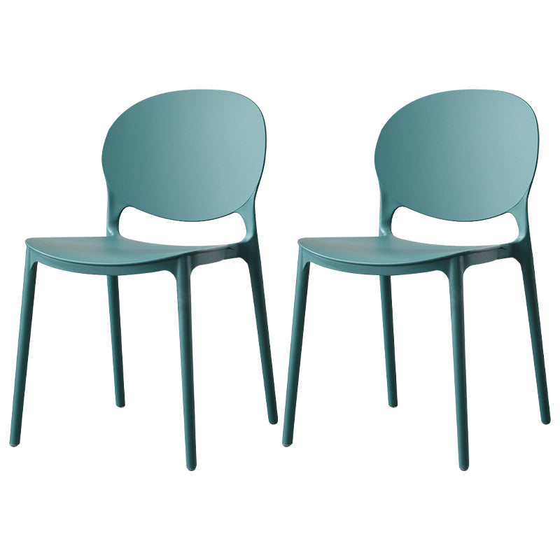 Scandinavian Plastic Dining Side Chair Open Back Matte Finish Dining Chair Blackish Green 2 Piece Set Clearhalo ' kitchen&dining_furn' 'Dining Chairs' 'Dining Tables & Seating' 'dining_chair' 'furn' 'furn_dining_chair' 'Furniture' 'furniture_dining_chair' 'Kitchen & Dining Furniture' 'kitchen' 3872317
