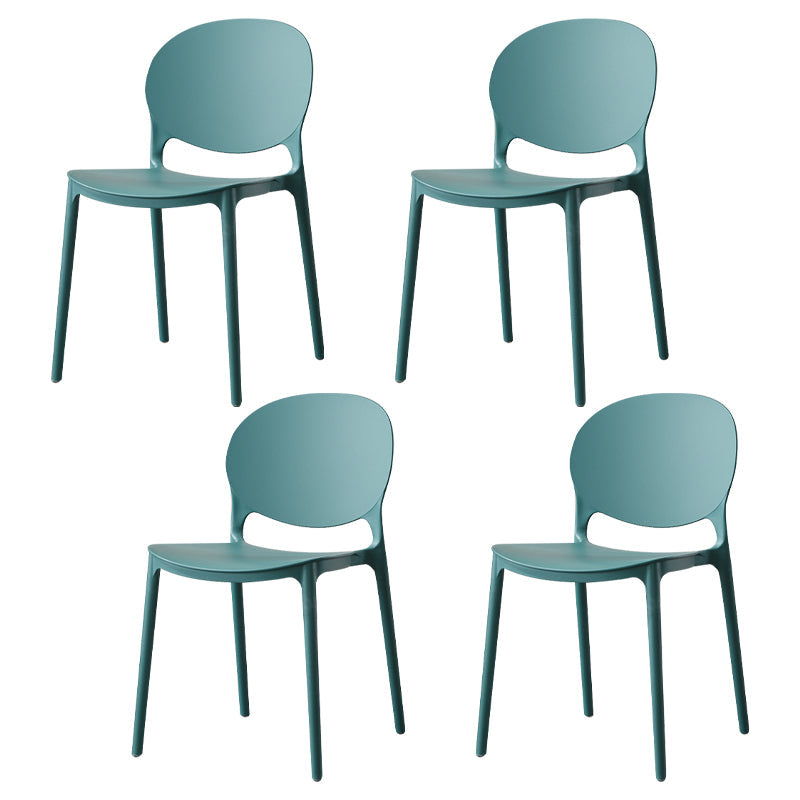 Scandinavian Plastic Dining Side Chair Open Back Matte Finish Dining Chair Blackish Green 4 Piece Set Clearhalo ' kitchen&dining_furn' 'Dining Chairs' 'Dining Tables & Seating' 'dining_chair' 'furn' 'furn_dining_chair' 'Furniture' 'furniture_dining_chair' 'Kitchen & Dining Furniture' 'kitchen' 3872318