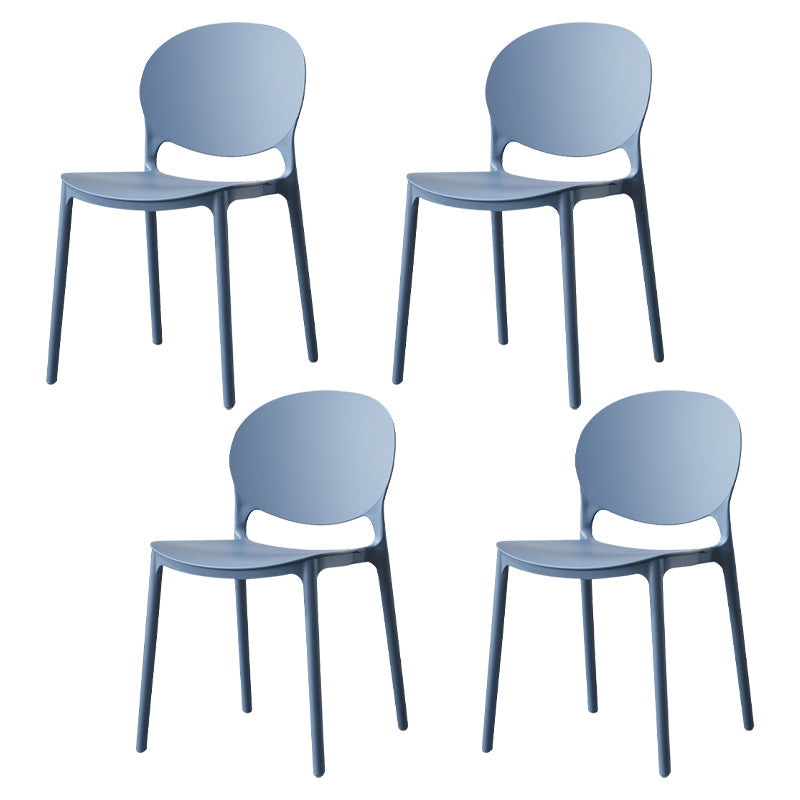 Scandinavian Plastic Dining Side Chair Open Back Matte Finish Dining Chair Airy Blue 4 Piece Set Clearhalo ' kitchen&dining_furn' 'Dining Chairs' 'Dining Tables & Seating' 'dining_chair' 'furn' 'furn_dining_chair' 'Furniture' 'furniture_dining_chair' 'Kitchen & Dining Furniture' 'kitchen' 3872324