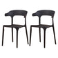 Modern Plastic Indoor-Outdoor Chair Home Stackable Open Back Dining Side Chair with Arm Black 2 Piece Set Clearhalo ' kitchen&dining_furn' 'Dining Chairs' 'Dining Tables & Seating' 'dining_chair' 'furn' 'furn_dining_chair' 'Furniture' 'furniture_dining_chair' 'Kitchen & Dining Furniture' 'kitchen' 3872329