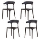Modern Plastic Indoor-Outdoor Chair Home Stackable Open Back Dining Side Chair with Arm Black 4 Piece Set Clearhalo ' kitchen&dining_furn' 'Dining Chairs' 'Dining Tables & Seating' 'dining_chair' 'furn' 'furn_dining_chair' 'Furniture' 'furniture_dining_chair' 'Kitchen & Dining Furniture' 'kitchen' 3872330