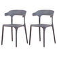 Modern Plastic Indoor-Outdoor Chair Home Stackable Open Back Dining Side Chair with Arm Dark Gray 2 Piece Set Clearhalo ' kitchen&dining_furn' 'Dining Chairs' 'Dining Tables & Seating' 'dining_chair' 'furn' 'furn_dining_chair' 'Furniture' 'furniture_dining_chair' 'Kitchen & Dining Furniture' 'kitchen' 3872334