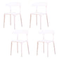 Modern Plastic Indoor-Outdoor Chair Home Stackable Open Back Dining Side Chair with Arm White 4 Piece Set Clearhalo ' kitchen&dining_furn' 'Dining Chairs' 'Dining Tables & Seating' 'dining_chair' 'furn' 'furn_dining_chair' 'Furniture' 'furniture_dining_chair' 'Kitchen & Dining Furniture' 'kitchen' 3872348