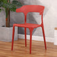 Modern Plastic Indoor-Outdoor Chair Home Stackable Open Back Dining Side Chair with Arm Red 1 Piece Clearhalo ' kitchen&dining_furn' 'Dining Chairs' 'Dining Tables & Seating' 'dining_chair' 'furn' 'furn_dining_chair' 'Furniture' 'furniture_dining_chair' 'Kitchen & Dining Furniture' 'kitchen' 3872349