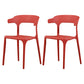 Modern Plastic Indoor-Outdoor Chair Home Stackable Open Back Dining Side Chair with Arm Red 2 Piece Set Clearhalo ' kitchen&dining_furn' 'Dining Chairs' 'Dining Tables & Seating' 'dining_chair' 'furn' 'furn_dining_chair' 'Furniture' 'furniture_dining_chair' 'Kitchen & Dining Furniture' 'kitchen' 3872350