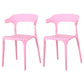 Modern Plastic Indoor-Outdoor Chair Home Stackable Open Back Dining Side Chair with Arm Pink 2 Piece Set Clearhalo ' kitchen&dining_furn' 'Dining Chairs' 'Dining Tables & Seating' 'dining_chair' 'furn' 'furn_dining_chair' 'Furniture' 'furniture_dining_chair' 'Kitchen & Dining Furniture' 'kitchen' 3872353