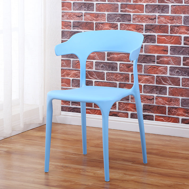 Modern Plastic Indoor-Outdoor Chair Home Stackable Open Back Dining Side Chair with Arm Light Blue 1 Piece Clearhalo ' kitchen&dining_furn' 'Dining Chairs' 'Dining Tables & Seating' 'dining_chair' 'furn' 'furn_dining_chair' 'Furniture' 'furniture_dining_chair' 'Kitchen & Dining Furniture' 'kitchen' 3872358