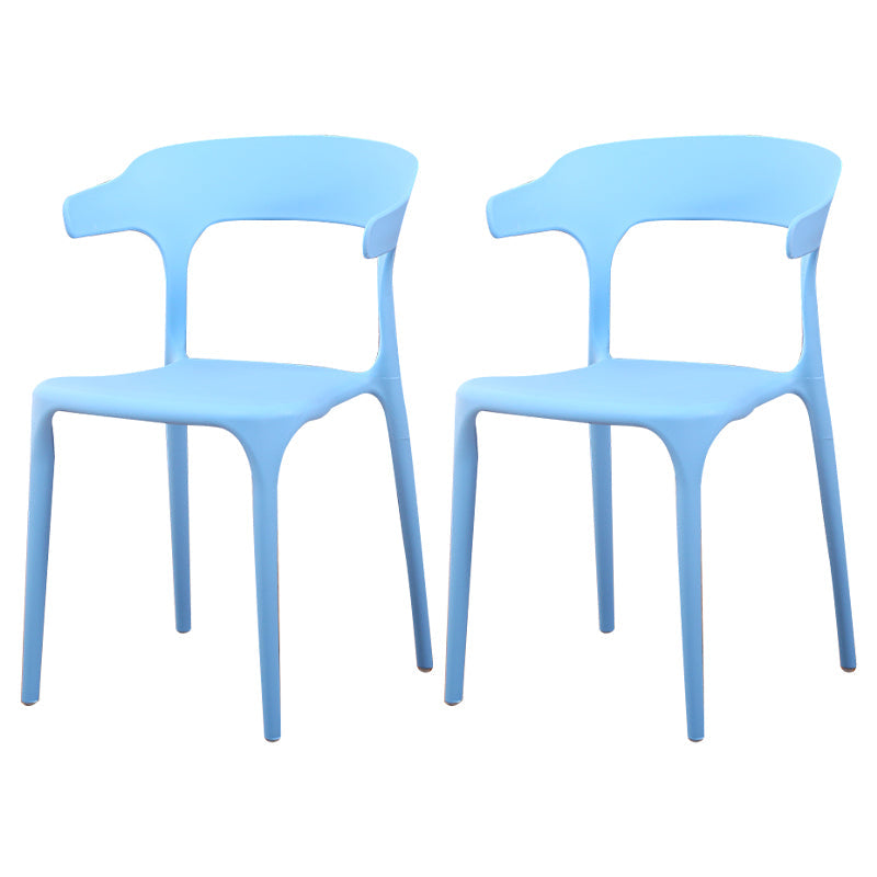 Modern Plastic Indoor-Outdoor Chair Home Stackable Open Back Dining Side Chair with Arm Light Blue 2 Piece Set Clearhalo ' kitchen&dining_furn' 'Dining Chairs' 'Dining Tables & Seating' 'dining_chair' 'furn' 'furn_dining_chair' 'Furniture' 'furniture_dining_chair' 'Kitchen & Dining Furniture' 'kitchen' 3872359
