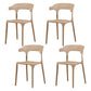 Modern Plastic Indoor-Outdoor Chair Home Stackable Open Back Dining Side Chair with Arm Camel 4 Piece Set Clearhalo ' kitchen&dining_furn' 'Dining Chairs' 'Dining Tables & Seating' 'dining_chair' 'furn' 'furn_dining_chair' 'Furniture' 'furniture_dining_chair' 'Kitchen & Dining Furniture' 'kitchen' 3872366