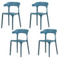 Modern Plastic Indoor-Outdoor Chair Home Stackable Open Back Dining Side Chair with Arm Dark Blue 4 Piece Set Clearhalo ' kitchen&dining_furn' 'Dining Chairs' 'Dining Tables & Seating' 'dining_chair' 'furn' 'furn_dining_chair' 'Furniture' 'furniture_dining_chair' 'Kitchen & Dining Furniture' 'kitchen' 3872369