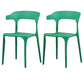 Modern Plastic Indoor-Outdoor Chair Home Stackable Open Back Dining Side Chair with Arm Blackish Green 2 Piece Set Clearhalo ' kitchen&dining_furn' 'Dining Chairs' 'Dining Tables & Seating' 'dining_chair' 'furn' 'furn_dining_chair' 'Furniture' 'furniture_dining_chair' 'Kitchen & Dining Furniture' 'kitchen' 3872371