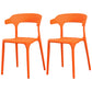 Modern Plastic Indoor-Outdoor Chair Home Stackable Open Back Dining Side Chair with Arm Orange-Red 2 Piece Set Clearhalo ' kitchen&dining_furn' 'Dining Chairs' 'Dining Tables & Seating' 'dining_chair' 'furn' 'furn_dining_chair' 'Furniture' 'furniture_dining_chair' 'Kitchen & Dining Furniture' 'kitchen' 3872374