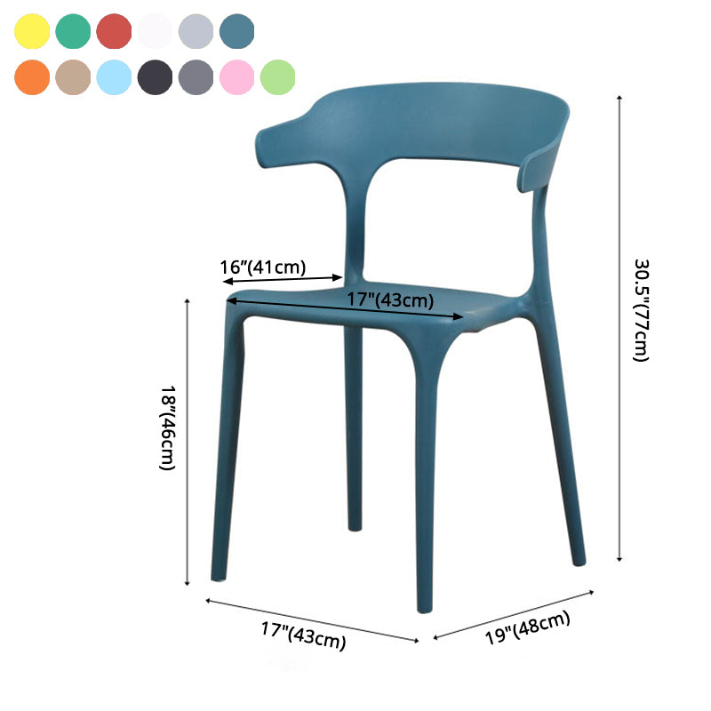 Modern Plastic Indoor-Outdoor Chair Home Stackable Open Back Dining Side Chair with Arm Clearhalo ' kitchen&dining_furn' 'Dining Chairs' 'Dining Tables & Seating' 'dining_chair' 'furn' 'furn_dining_chair' 'Furniture' 'furniture_dining_chair' 'Kitchen & Dining Furniture' 'kitchen' 3872376