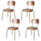 Industrial Style PU Leather Dining Chairs Open Back Dining Arm Side Chairs for Home Brown 4 Piece Set Clearhalo ' kitchen&dining_furn' 'Dining Chairs' 'Dining Tables & Seating' 'dining_chair' 'furn' 'furn_dining_chair' 'Furniture' 'furniture_dining_chair' 'Kitchen & Dining Furniture' 'kitchen' 3872388