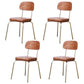 Industrial Style PU Leather Dining Chairs Open Back Dining Arm Side Chairs for Home Dark Brown 4 Piece Set Clearhalo ' kitchen&dining_furn' 'Dining Chairs' 'Dining Tables & Seating' 'dining_chair' 'furn' 'furn_dining_chair' 'Furniture' 'furniture_dining_chair' 'Kitchen & Dining Furniture' 'kitchen' 3872393