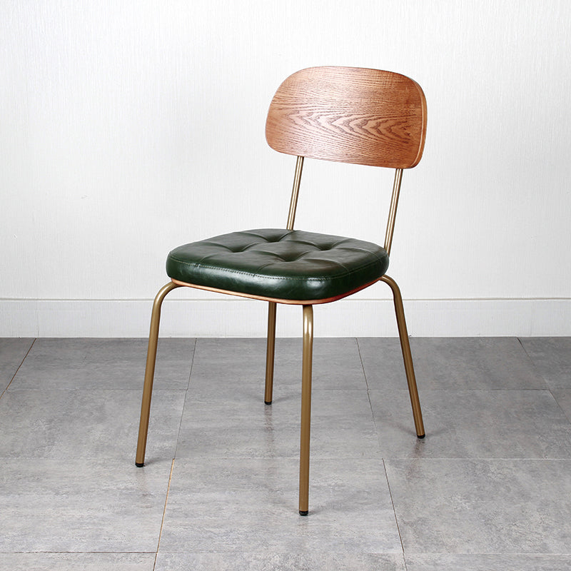 Industrial Style PU Leather Dining Chairs Open Back Dining Arm Side Chairs for Home Blackish Green 1 Piece Clearhalo ' kitchen&dining_furn' 'Dining Chairs' 'Dining Tables & Seating' 'dining_chair' 'furn' 'furn_dining_chair' 'Furniture' 'furniture_dining_chair' 'Kitchen & Dining Furniture' 'kitchen' 3872396