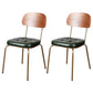 Industrial Style PU Leather Dining Chairs Open Back Dining Arm Side Chairs for Home Blackish Green 2 Piece Set Clearhalo ' kitchen&dining_furn' 'Dining Chairs' 'Dining Tables & Seating' 'dining_chair' 'furn' 'furn_dining_chair' 'Furniture' 'furniture_dining_chair' 'Kitchen & Dining Furniture' 'kitchen' 3872398