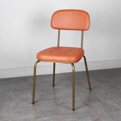 Industrial Style PU Leather Dining Chairs Open Back Dining Arm Side Chairs for Home Orange 1 Piece Clearhalo ' kitchen&dining_furn' 'Dining Chairs' 'Dining Tables & Seating' 'dining_chair' 'furn' 'furn_dining_chair' 'Furniture' 'furniture_dining_chair' 'Kitchen & Dining Furniture' 'kitchen' 3872402