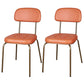 Industrial Style PU Leather Dining Chairs Open Back Dining Arm Side Chairs for Home Orange 2 Piece Set Clearhalo ' kitchen&dining_furn' 'Dining Chairs' 'Dining Tables & Seating' 'dining_chair' 'furn' 'furn_dining_chair' 'Furniture' 'furniture_dining_chair' 'Kitchen & Dining Furniture' 'kitchen' 3872403