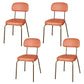 Industrial Style PU Leather Dining Chairs Open Back Dining Arm Side Chairs for Home Orange 4 Piece Set Clearhalo ' kitchen&dining_furn' 'Dining Chairs' 'Dining Tables & Seating' 'dining_chair' 'furn' 'furn_dining_chair' 'Furniture' 'furniture_dining_chair' 'Kitchen & Dining Furniture' 'kitchen' 3872405