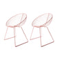 Industrial Style Armless Dining Chairs Dining Side Chairs with Metal Legs Pink 2 Piece Set Clearhalo ' kitchen&dining_furn' 'Dining Chairs' 'Dining Tables & Seating' 'dining_chair' 'furn' 'furn_dining_chair' 'Furniture' 'furniture_dining_chair' 'Kitchen & Dining Furniture' 'kitchen' 3872408